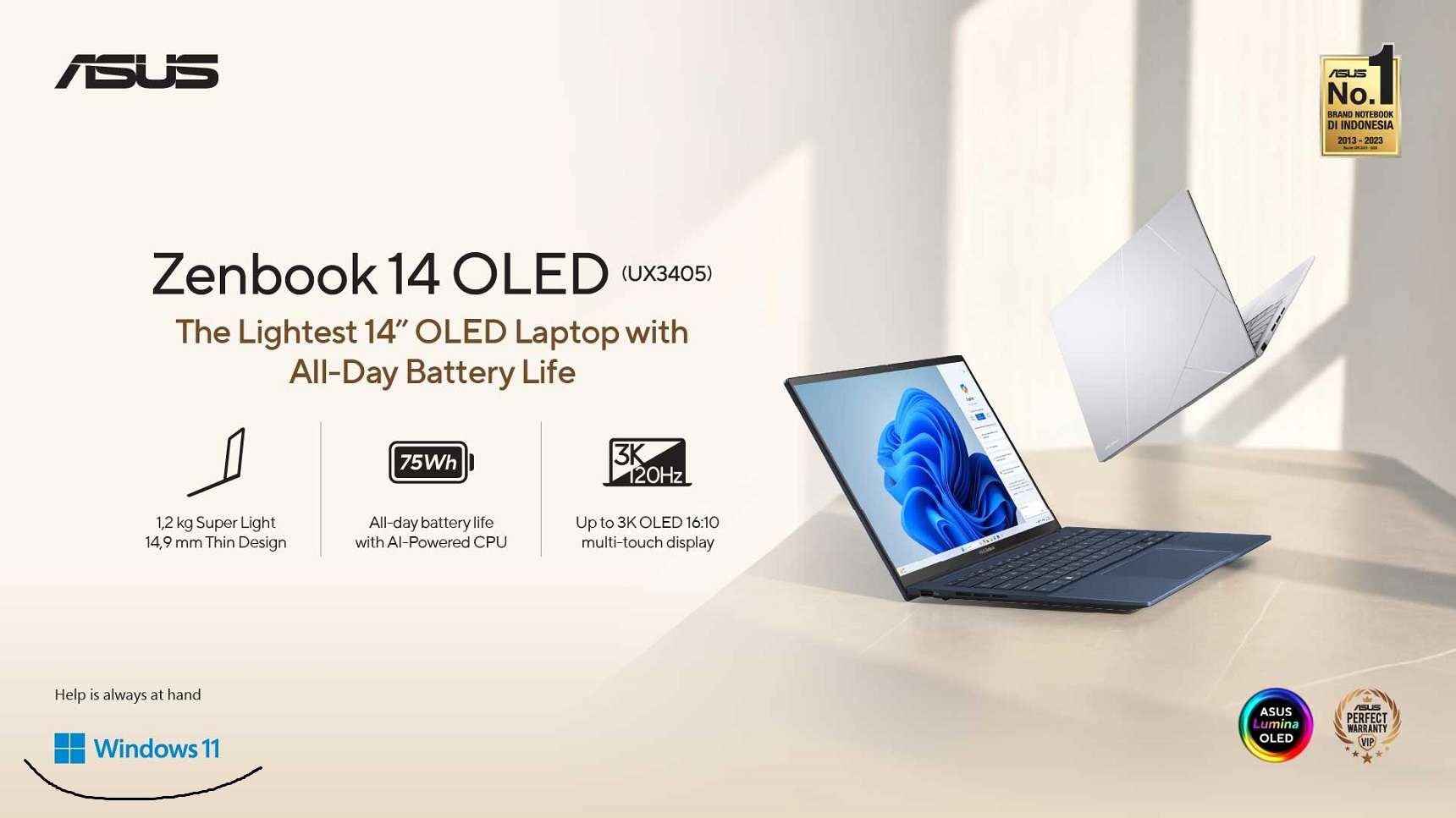 ASUS Zenbook 14 OLED UX3405 Laptop OLED AI-Powered yang Ringan dan Portabel selamethariadi.com